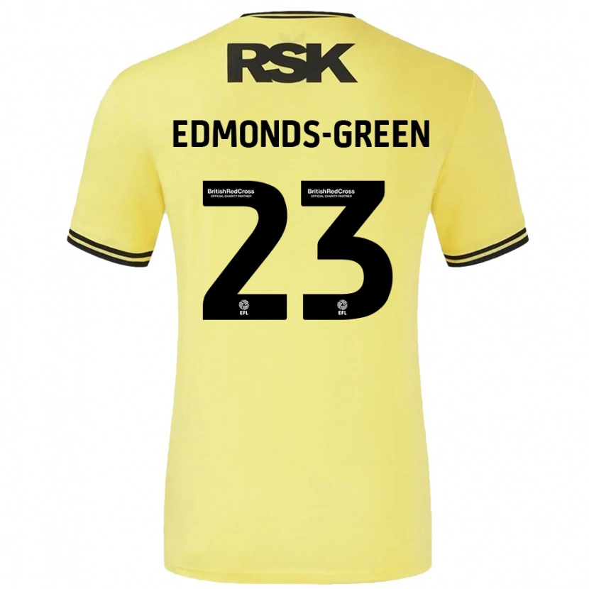 Danxen Hombre Camiseta Rarmani Edmonds-Green #23 Amarillo Negro 2ª Equipación 2024/25 La Camisa