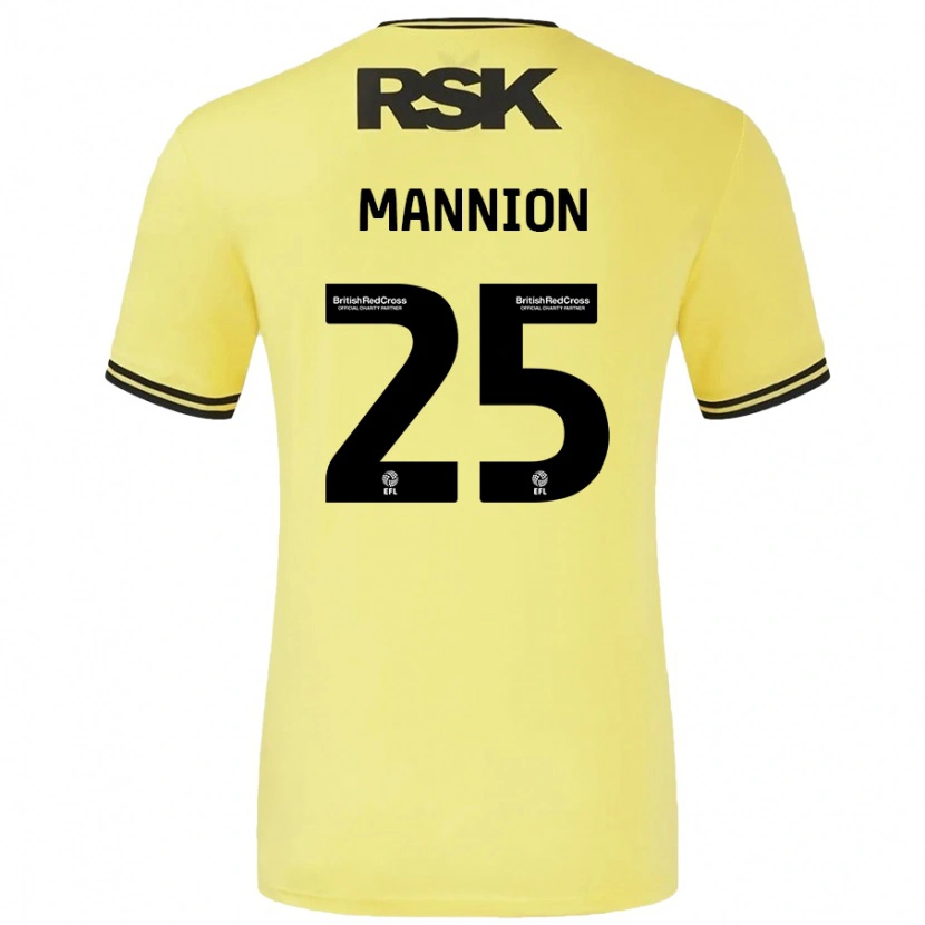 Danxen Hombre Camiseta Will Mannion #25 Amarillo Negro 2ª Equipación 2024/25 La Camisa