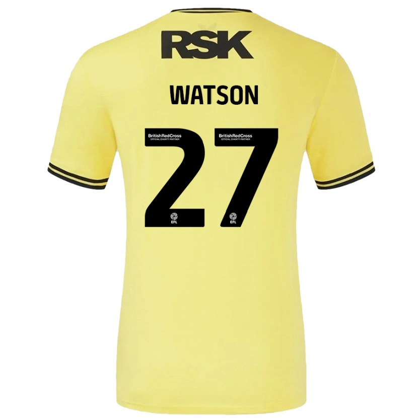 Danxen Hombre Camiseta Tennai Watson #27 Amarillo Negro 2ª Equipación 2024/25 La Camisa