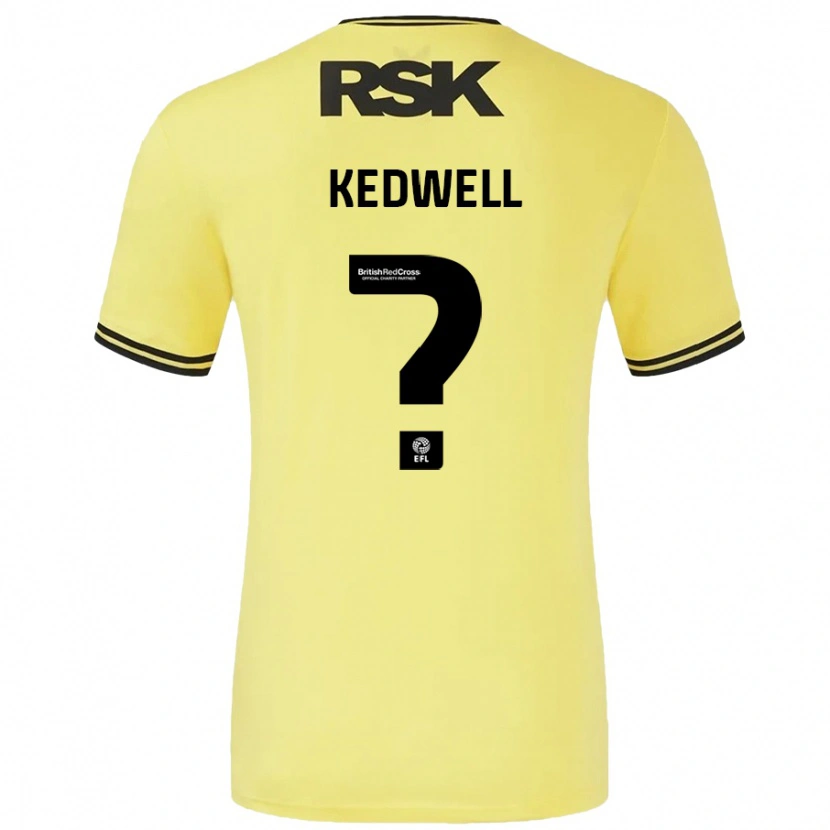 Danxen Hombre Camiseta Harvey Kedwell #0 Amarillo Negro 2ª Equipación 2024/25 La Camisa