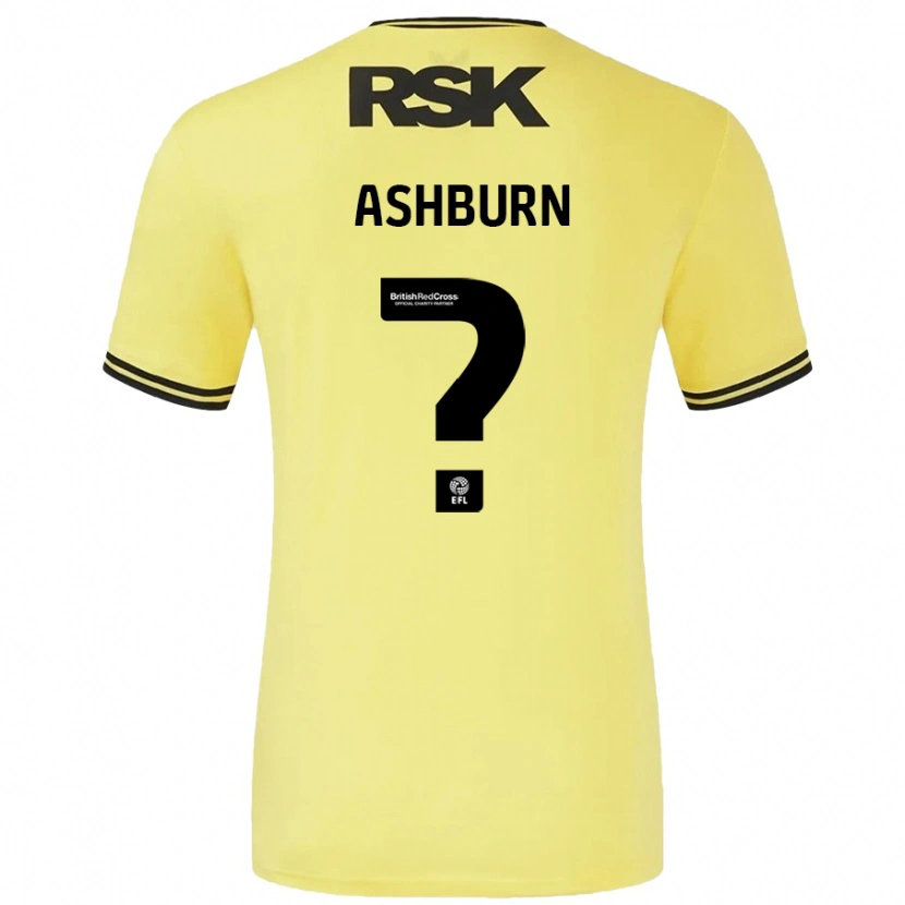 Danxen Hombre Camiseta Luke Ashburn #0 Amarillo Negro 2ª Equipación 2024/25 La Camisa