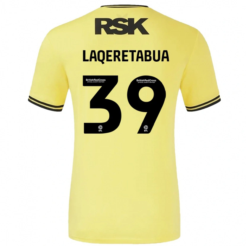 Danxen Hombre Camiseta Josh Laqeretabua #39 Amarillo Negro 2ª Equipación 2024/25 La Camisa