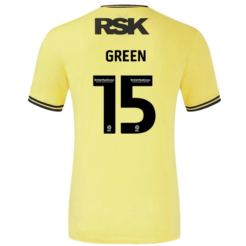 Danxen Hombre Camiseta Kayleigh Green #15 Amarillo Negro 2ª Equipación 2024/25 La Camisa