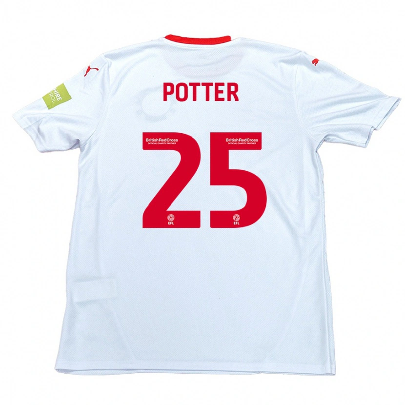 Danxen Hombre Camiseta Finley Potter #25 Blanco 2ª Equipación 2024/25 La Camisa