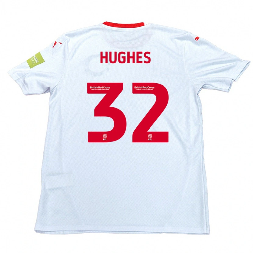 Danxen Hombre Camiseta Kayden Hughes #32 Blanco 2ª Equipación 2024/25 La Camisa