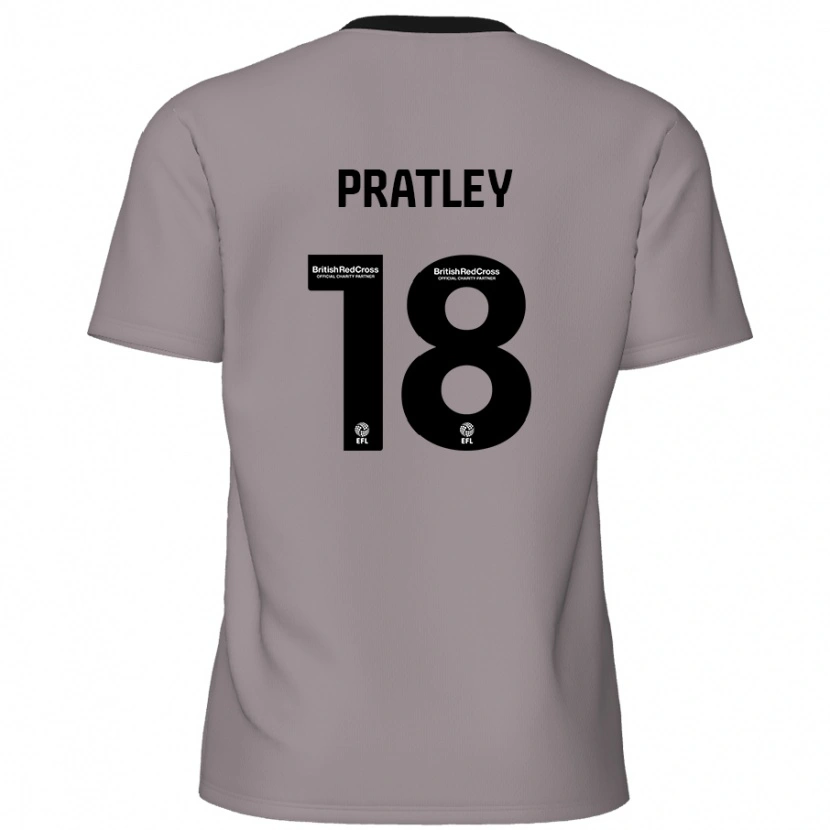 Danxen Hombre Camiseta Darren Pratley #18 Gris 2ª Equipación 2024/25 La Camisa