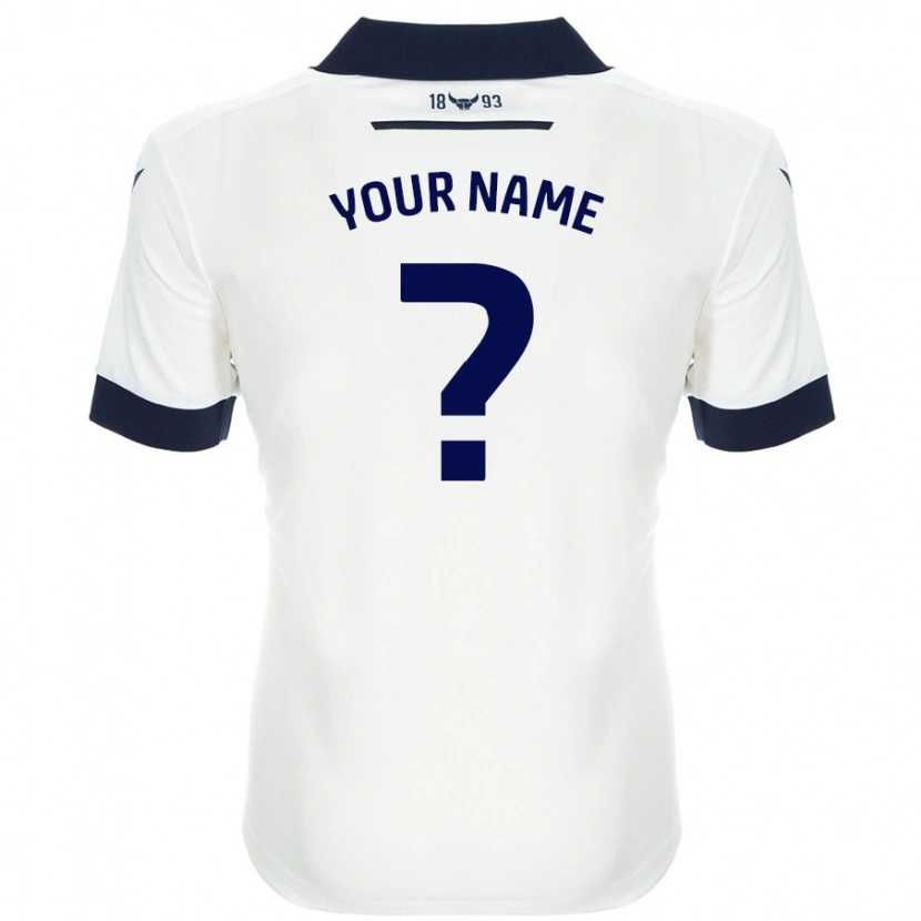 Danxen Hombre Camiseta Su Nombre #0 Blanco Azul Marino 2ª Equipación 2024/25 La Camisa