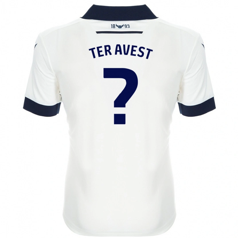 Danxen Hombre Camiseta Hidde Ter Avest #0 Blanco Azul Marino 2ª Equipación 2024/25 La Camisa