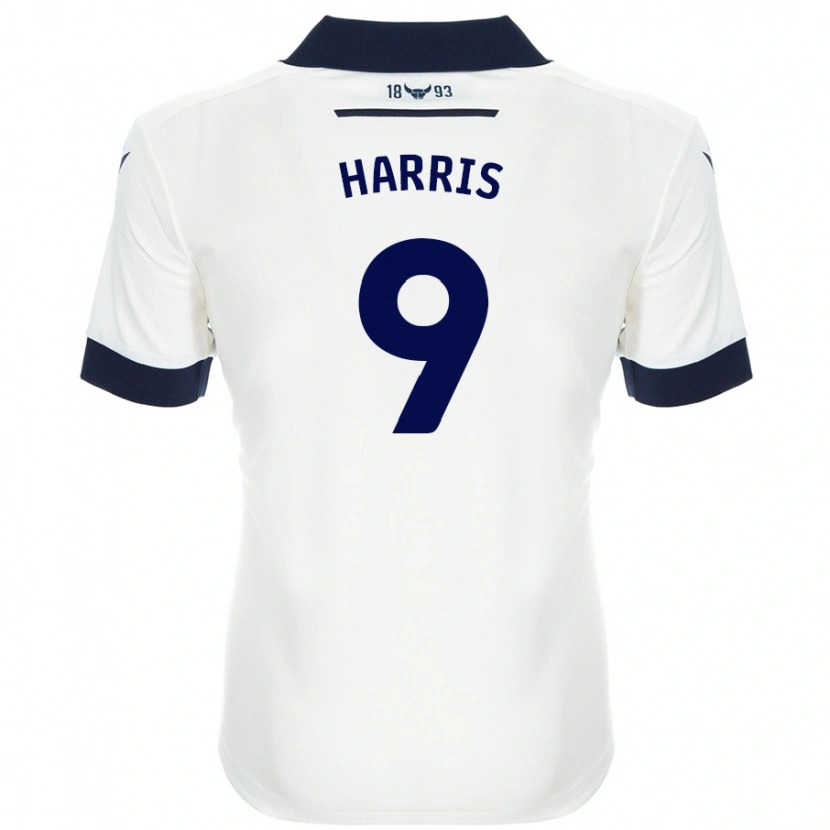 Danxen Hombre Camiseta Mark Harris #9 Blanco Azul Marino 2ª Equipación 2024/25 La Camisa