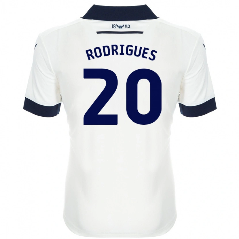 Danxen Hombre Camiseta Rúben Rodrigues #20 Blanco Azul Marino 2ª Equipación 2024/25 La Camisa