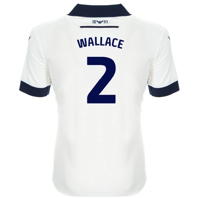 Danxen Hombre Camiseta Emily Wallace #2 Blanco Azul Marino 2ª Equipación 2024/25 La Camisa