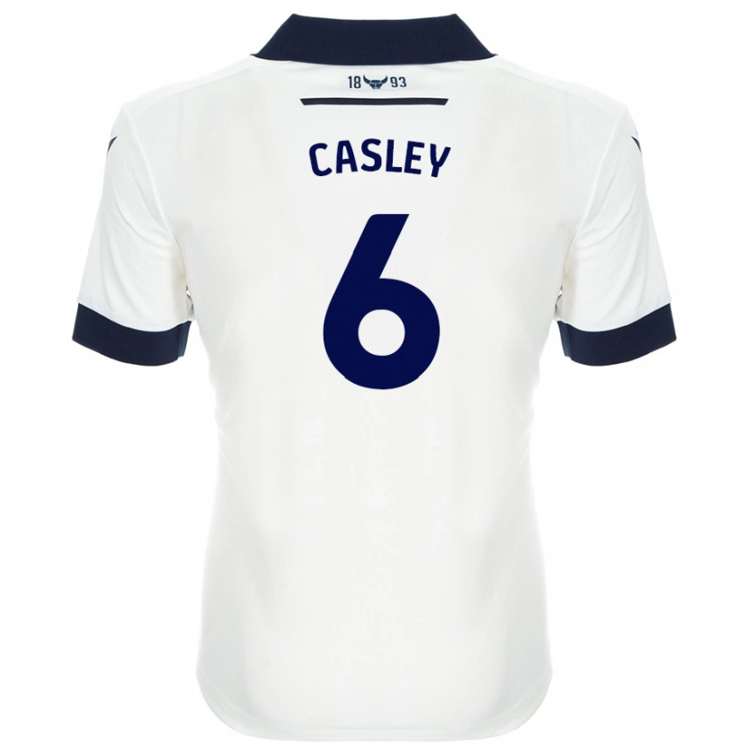 Danxen Hombre Camiseta Riva Casley #6 Blanco Azul Marino 2ª Equipación 2024/25 La Camisa