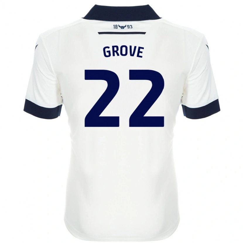 Danxen Hombre Camiseta Jade Grove #22 Blanco Azul Marino 2ª Equipación 2024/25 La Camisa