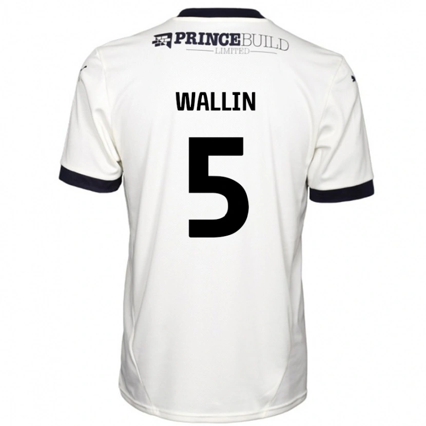 Danxen Hombre Camiseta Oscar Wallin #5 Blanquecino Negro 2ª Equipación 2024/25 La Camisa