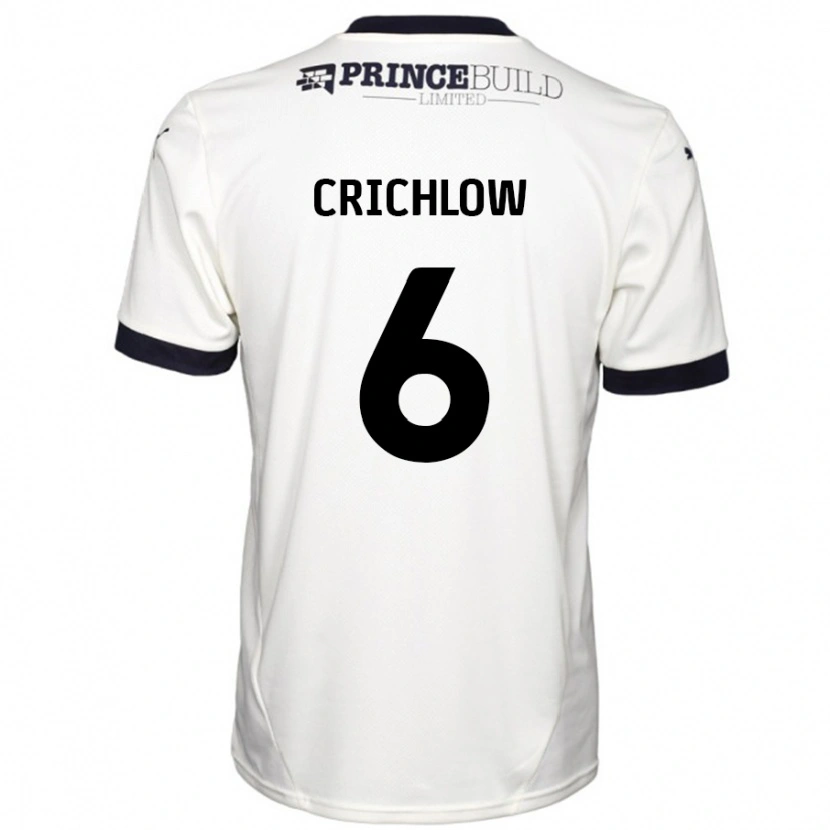 Danxen Hombre Camiseta Romoney Crichlow #6 Blanquecino Negro 2ª Equipación 2024/25 La Camisa