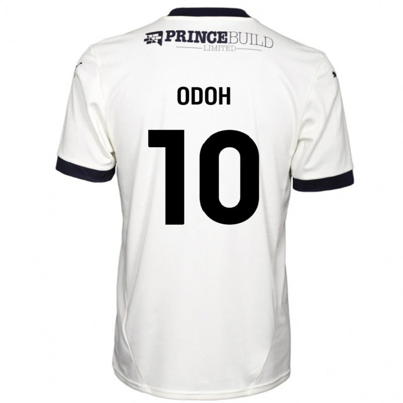 Danxen Hombre Camiseta Abraham Odoh #10 Blanquecino Negro 2ª Equipación 2024/25 La Camisa