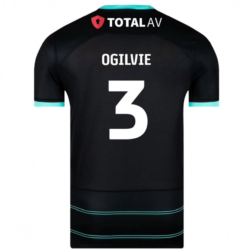 Danxen Hombre Camiseta Connor Ogilvie #3 Negro 2ª Equipación 2024/25 La Camisa