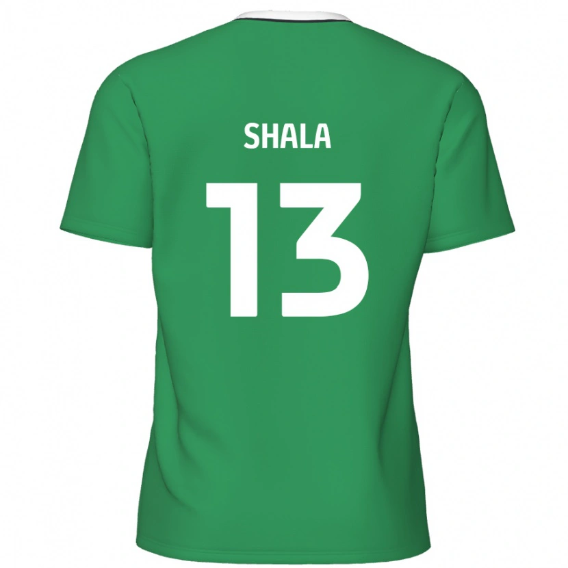 Danxen Hombre Camiseta Laurence Shala #13 Verde Rayas Blancas 2ª Equipación 2024/25 La Camisa