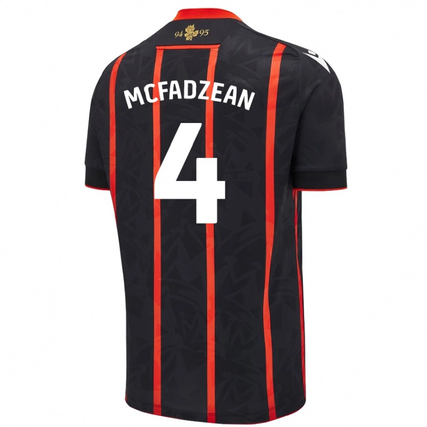 Danxen Hombre Camiseta Kyle Mcfadzean #4 Negro Rojo 2ª Equipación 2024/25 La Camisa