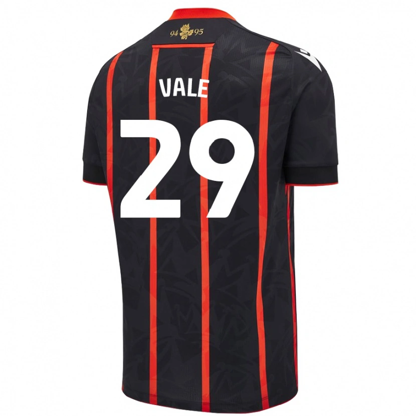 Danxen Hombre Camiseta Jack Vale #29 Negro Rojo 2ª Equipación 2024/25 La Camisa