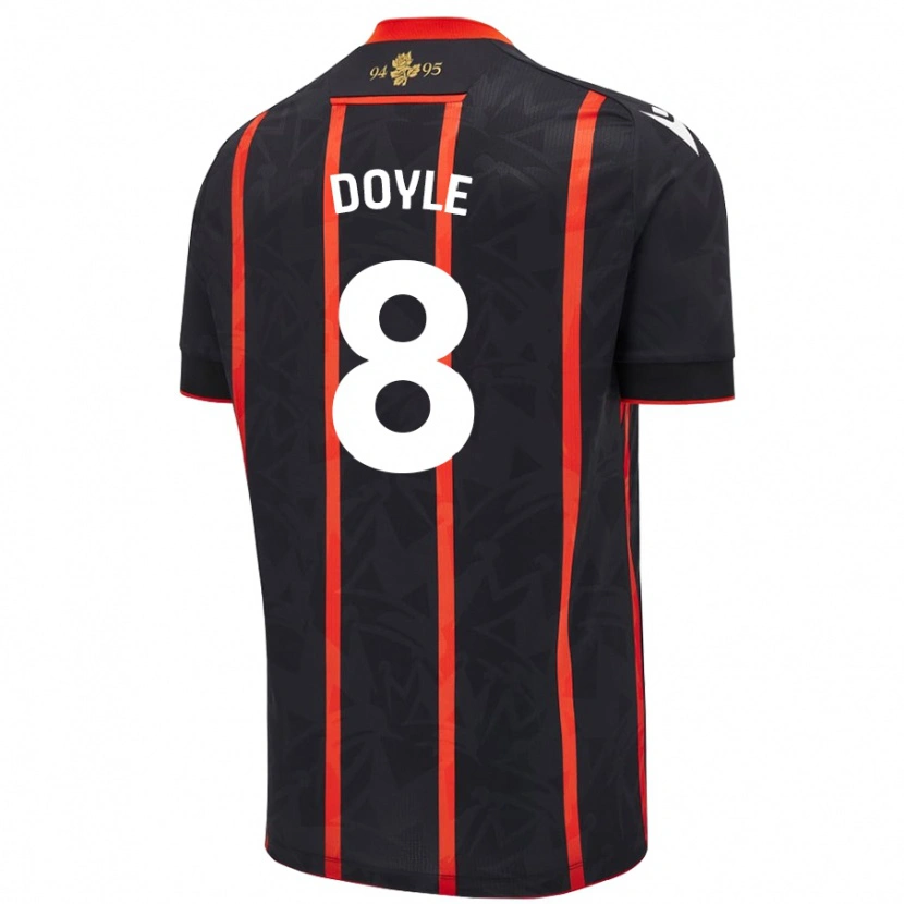 Danxen Hombre Camiseta Emma Doyle #8 Negro Rojo 2ª Equipación 2024/25 La Camisa