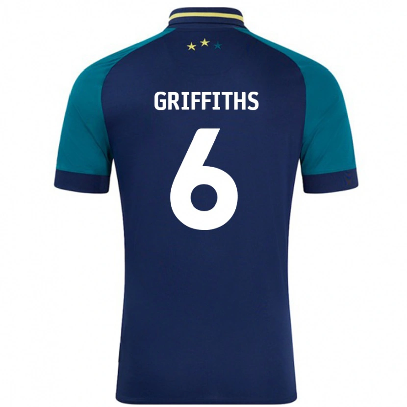 Danxen Hombre Camiseta Lauren Griffiths #6 Azul Marino Verde Oscuro 2ª Equipación 2024/25 La Camisa