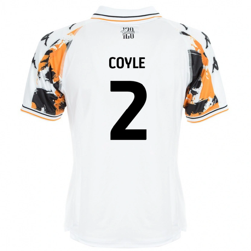 Danxen Hombre Camiseta Lewie Coyle #2 Blanco 2ª Equipación 2024/25 La Camisa