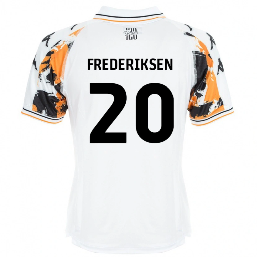 Danxen Hombre Camiseta Abbey Frederiksen #20 Blanco 2ª Equipación 2024/25 La Camisa