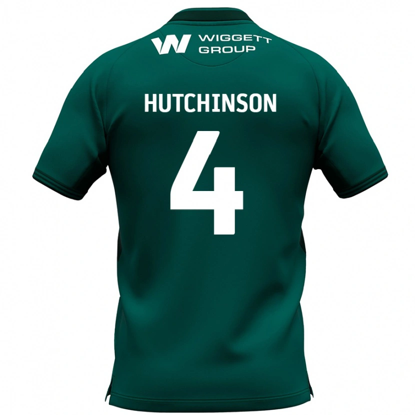 Danxen Hombre Camiseta Shaun Hutchinson #4 Verde 2ª Equipación 2024/25 La Camisa