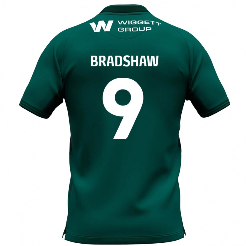 Danxen Hombre Camiseta Tom Bradshaw #9 Verde 2ª Equipación 2024/25 La Camisa