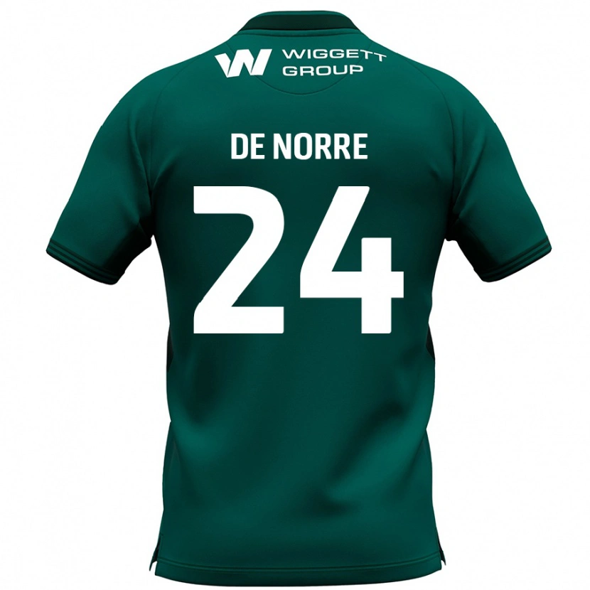 Danxen Hombre Camiseta Casper De Norre #24 Verde 2ª Equipación 2024/25 La Camisa