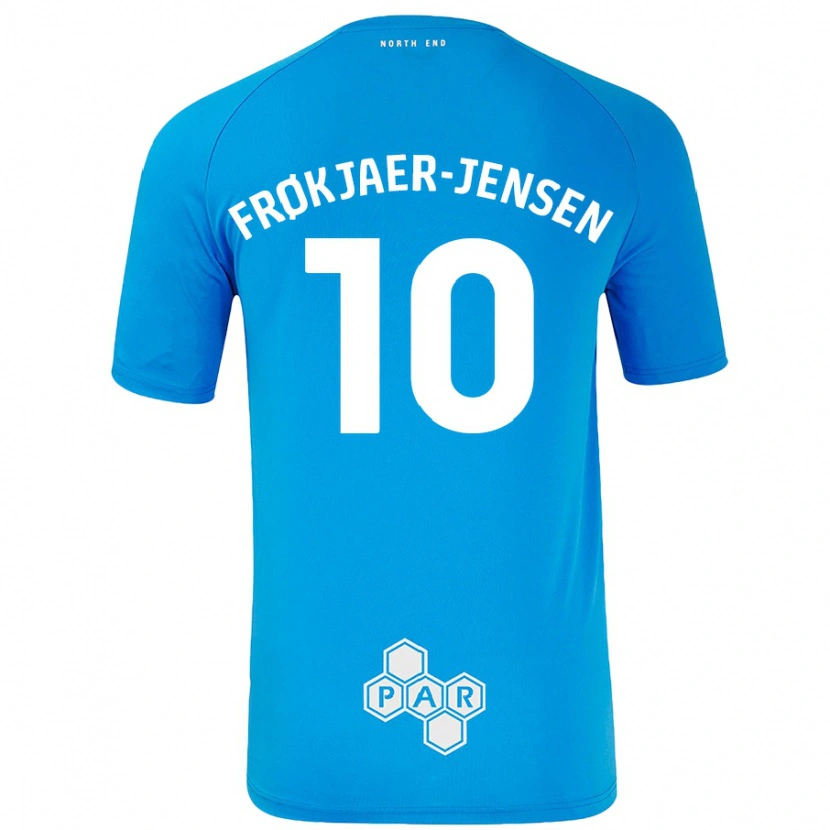 Danxen Hombre Camiseta Mads Frøkjaer-Jensen #10 Azul Cielo 2ª Equipación 2024/25 La Camisa