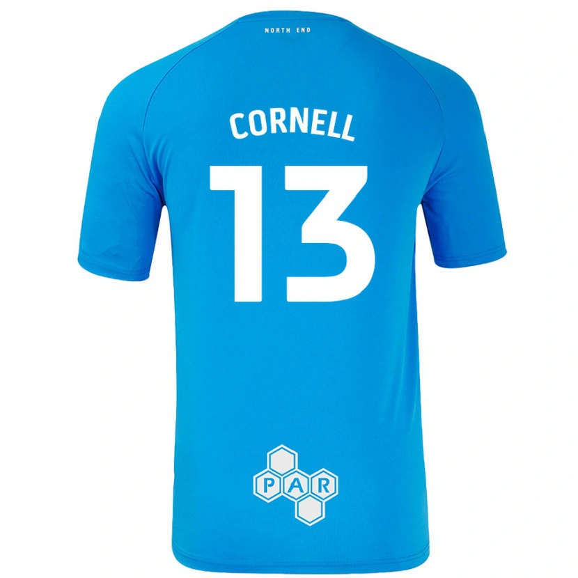 Danxen Hombre Camiseta David Cornell #13 Azul Cielo 2ª Equipación 2024/25 La Camisa