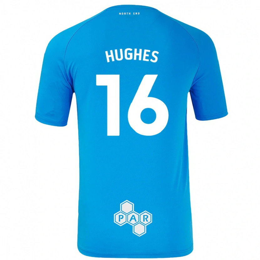 Danxen Hombre Camiseta Andrew Hughes #16 Azul Cielo 2ª Equipación 2024/25 La Camisa