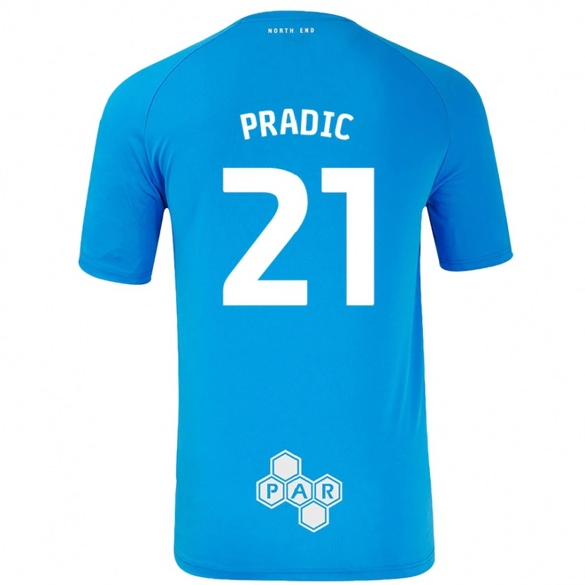 Danxen Hombre Camiseta James Pradic #21 Azul Cielo 2ª Equipación 2024/25 La Camisa