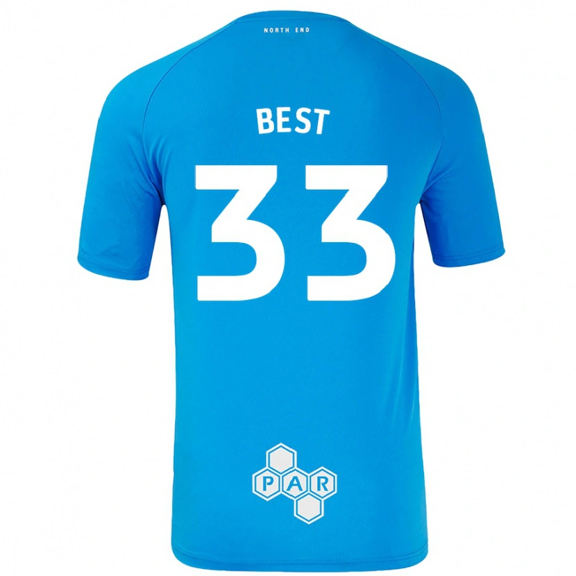 Danxen Hombre Camiseta Kian Best #33 Azul Cielo 2ª Equipación 2024/25 La Camisa