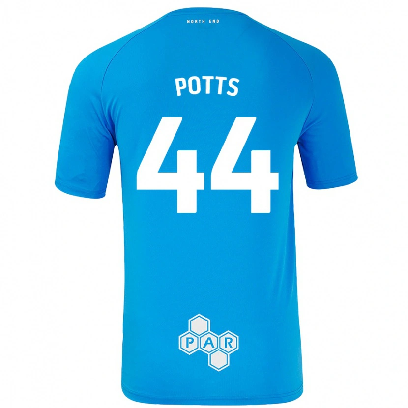 Danxen Hombre Camiseta Brad Potts #44 Azul Cielo 2ª Equipación 2024/25 La Camisa