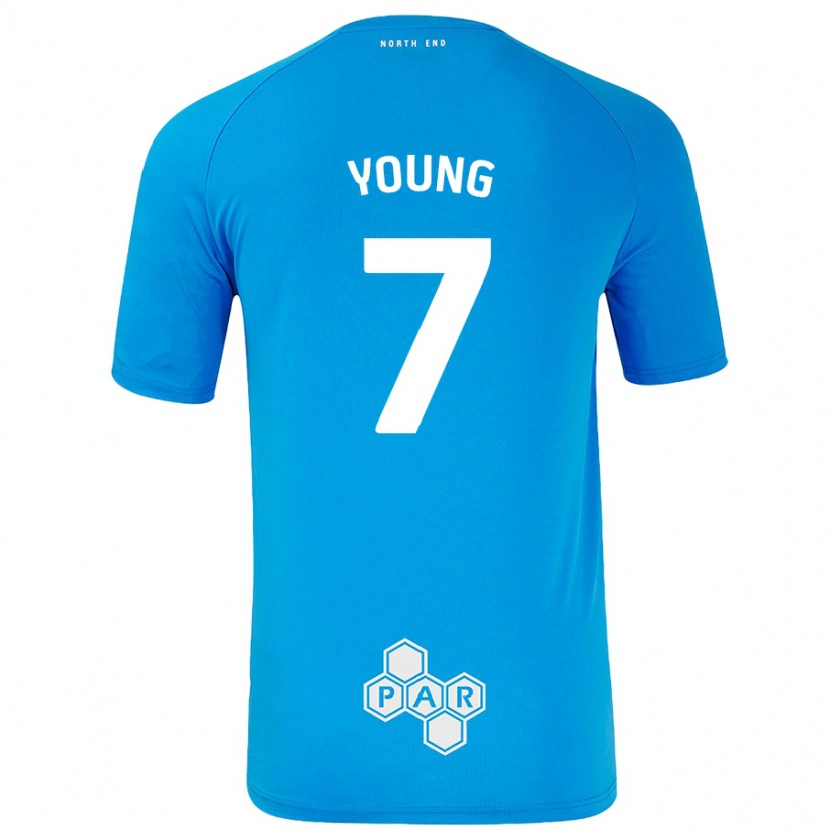 Danxen Hombre Camiseta Danielle Young #7 Azul Cielo 2ª Equipación 2024/25 La Camisa