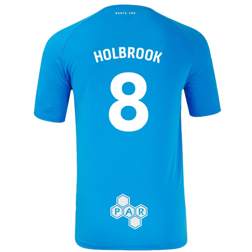 Danxen Hombre Camiseta Jess Holbrook #8 Azul Cielo 2ª Equipación 2024/25 La Camisa