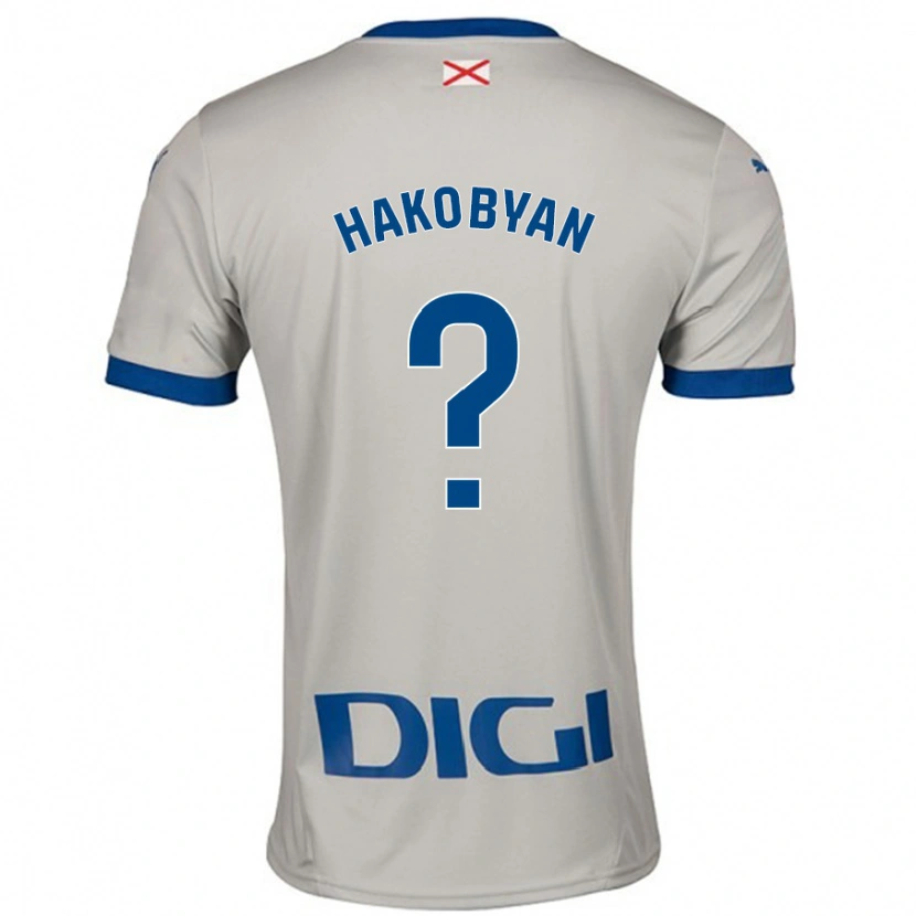 Danxen Hombre Camiseta Andranik Hakobyan #0 Gris Claro 2ª Equipación 2024/25 La Camisa