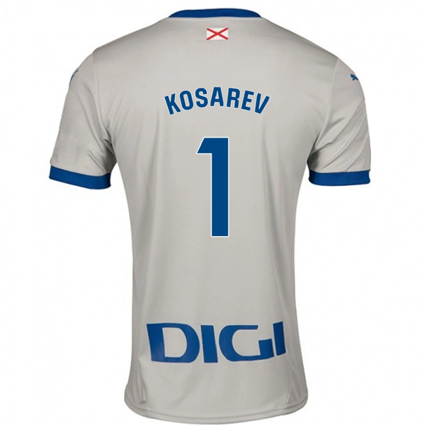 Danxen Hombre Camiseta Oleksandr Kosarev #1 Gris Claro 2ª Equipación 2024/25 La Camisa