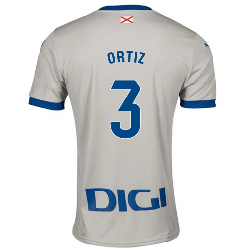 Danxen Hombre Camiseta Eneko Ortiz #3 Gris Claro 2ª Equipación 2024/25 La Camisa