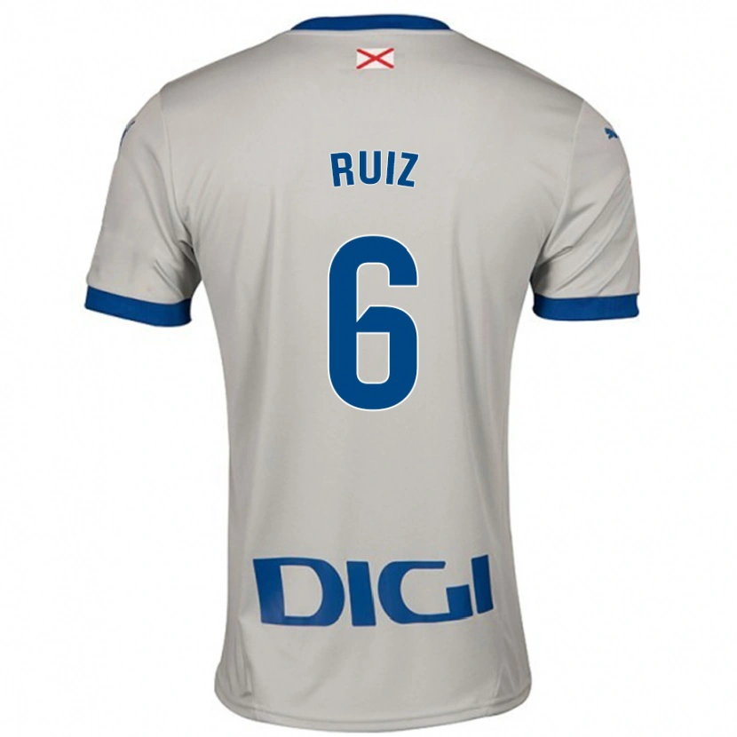 Danxen Hombre Camiseta Markel Ruiz #6 Gris Claro 2ª Equipación 2024/25 La Camisa