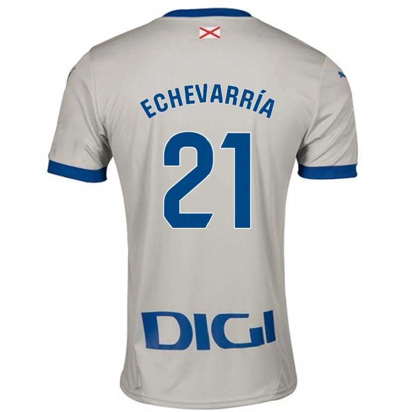 Danxen Hombre Camiseta Martin Echevarría #21 Gris Claro 2ª Equipación 2024/25 La Camisa