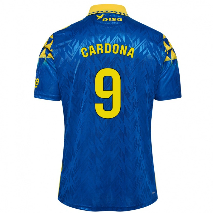 Danxen Hombre Camiseta Marc Cardona #9 Azul Amarillo 2ª Equipación 2024/25 La Camisa