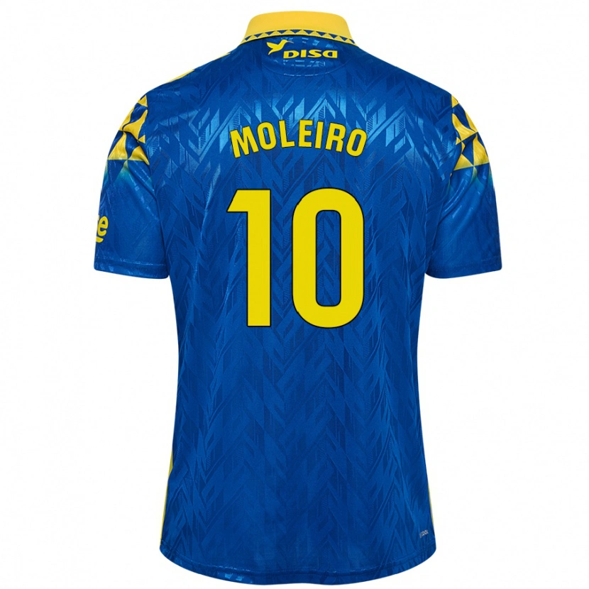 Danxen Hombre Camiseta Alberto Moleiro #10 Azul Amarillo 2ª Equipación 2024/25 La Camisa