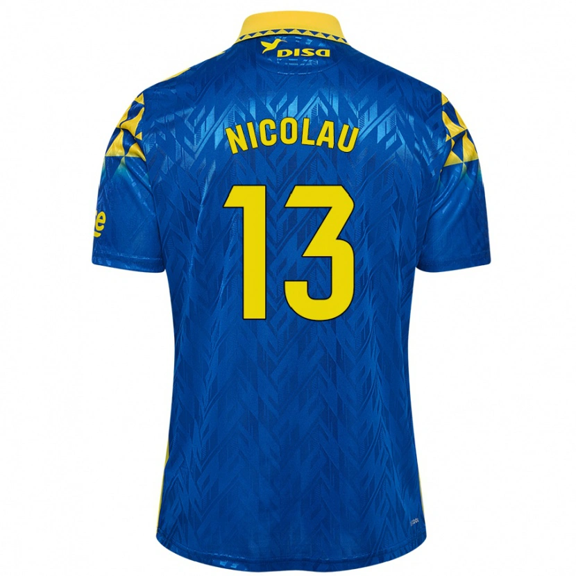 Danxen Hombre Camiseta Nacho Nicolau #13 Azul Amarillo 2ª Equipación 2024/25 La Camisa