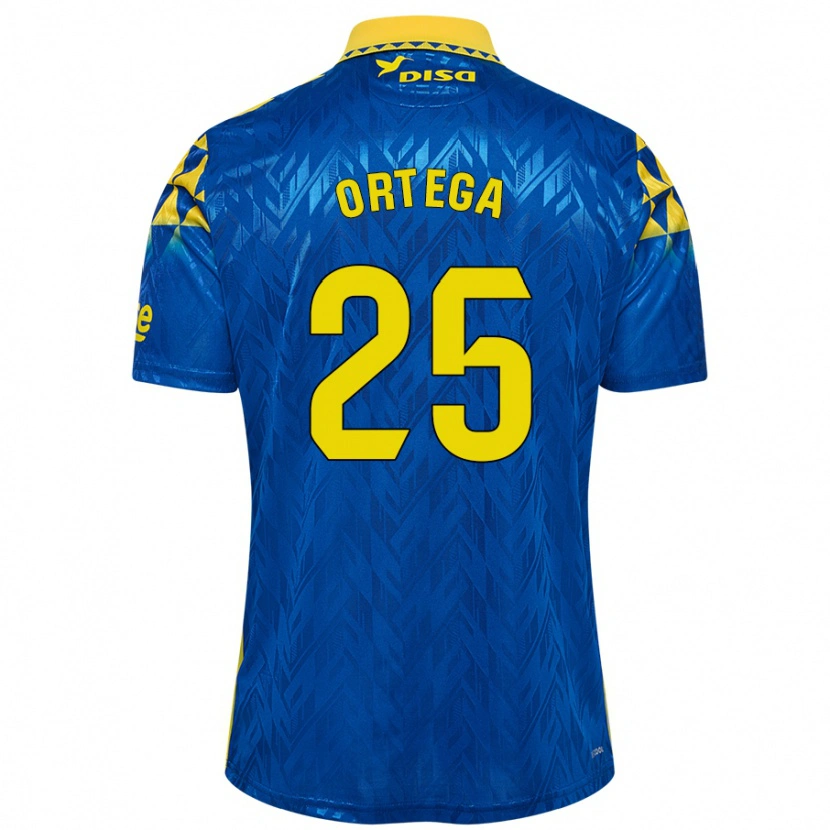 Danxen Hombre Camiseta Edián Ortega #25 Azul Amarillo 2ª Equipación 2024/25 La Camisa