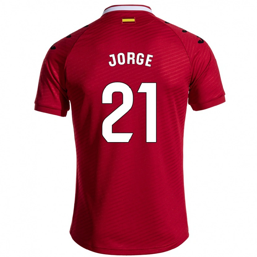 Danxen Hombre Camiseta Jeremy Jorge #21 Rojo Oscuro 2ª Equipación 2024/25 La Camisa