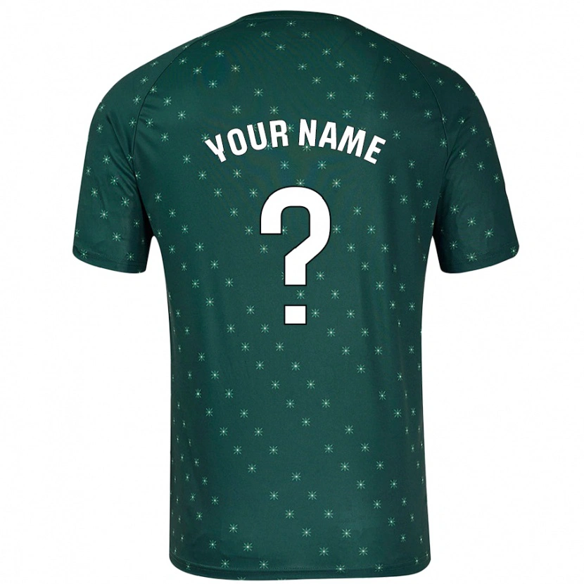 Danxen Hombre Camiseta Su Nombre #0 Verde Oscuro 2ª Equipación 2024/25 La Camisa